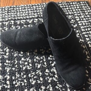 Toms Black Suede Slip-On Loafers